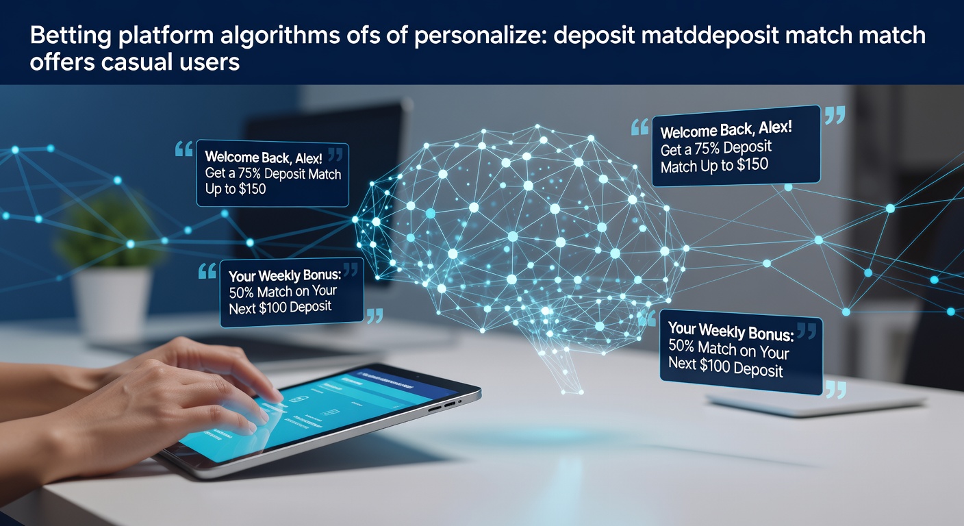 Darstellung eines Algorithmus-Dashboards auf einer Wettplattform mit personalisierten Bonusangeboten