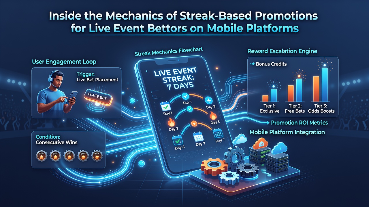 Darstellung einer mobilen Wett-App mit aktiver Streak-Promotion während eines Live-Events