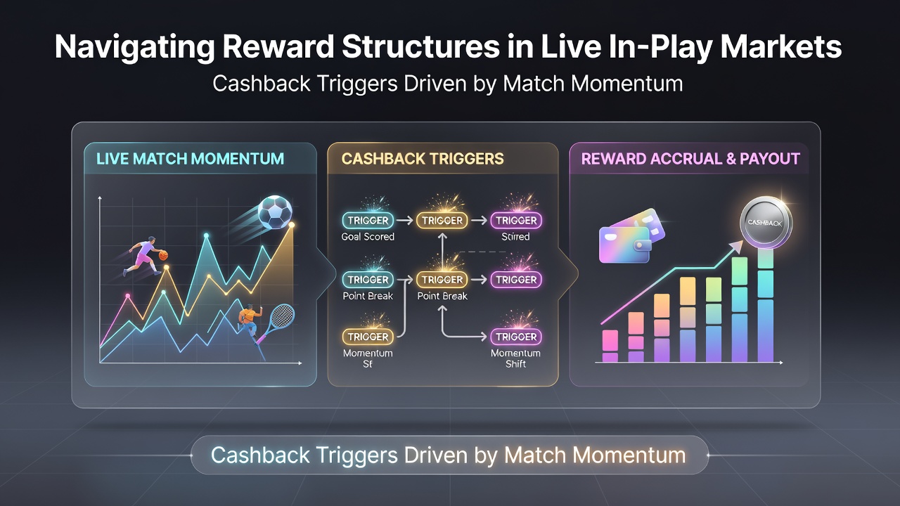 Diagramm veranschaulicht Cashback-Trigger basierend auf Match-Momentum in einer Live-Wett-App
