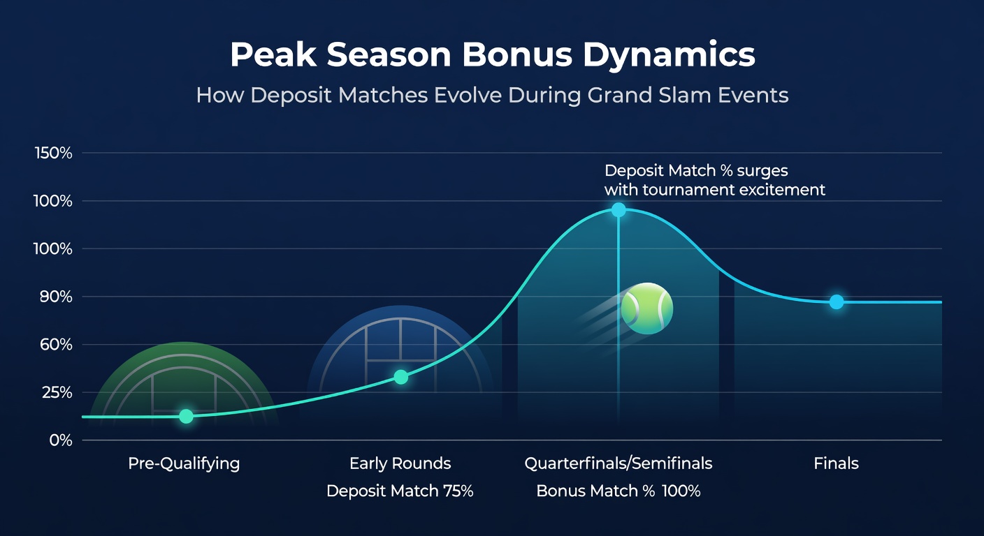 Visualisierung der Bonusentwicklung während Grand-Slam-Events mit Fokus auf Einzahlungs-Matches