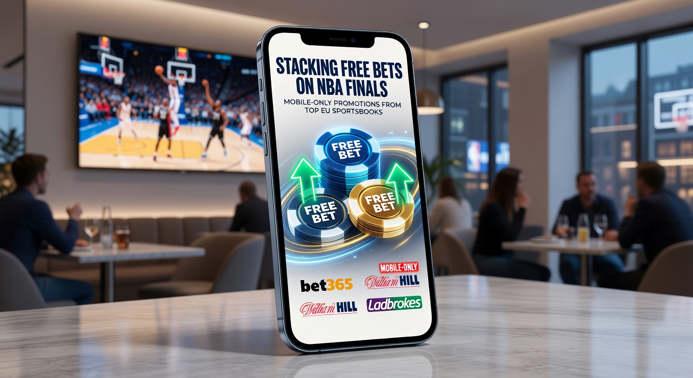 Grafik zum Stapeln von Freebets auf NBA-Matches, mit App-Screenshots und Gewinnpfaden