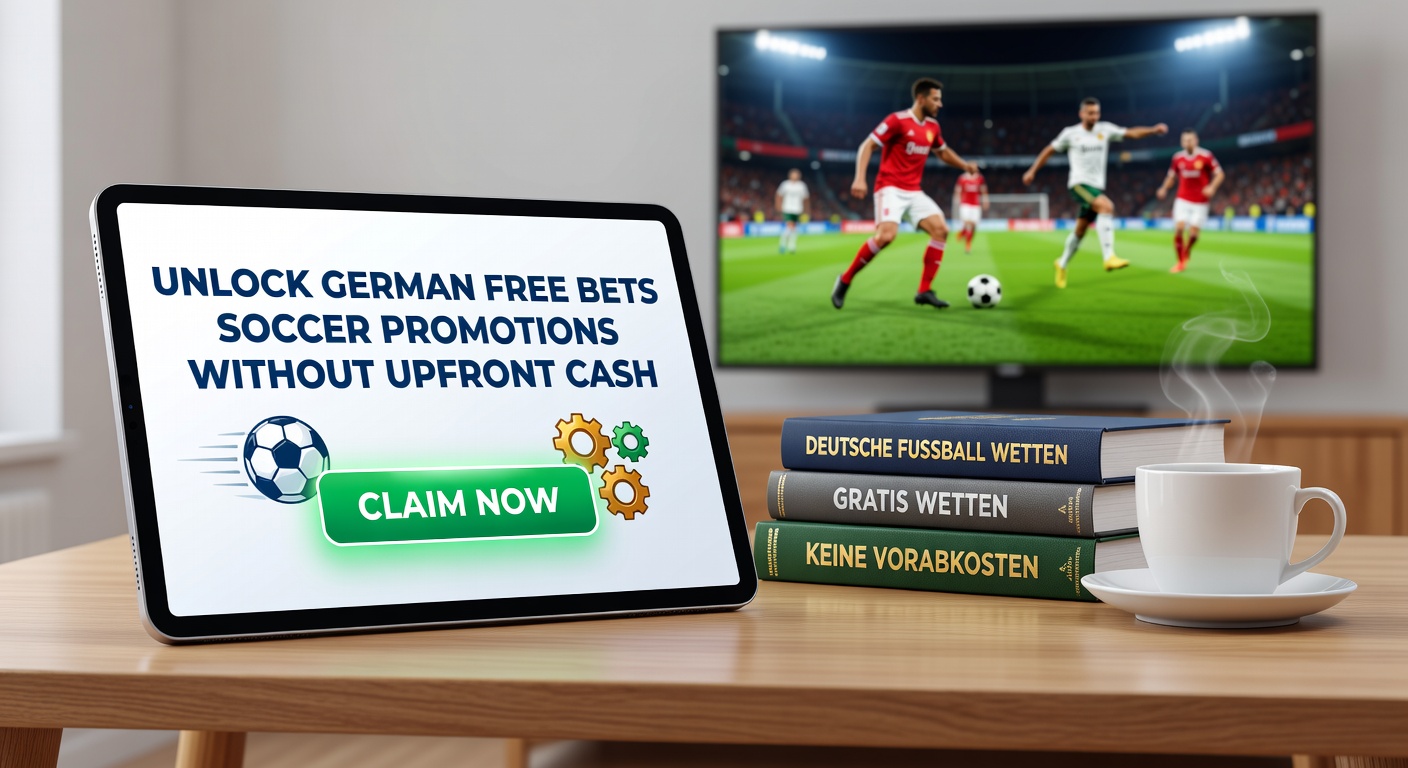 Smartphone mit Wett-App, die eine Freebet für ein Champions-League-Match anzeigt, umgeben von Fußball-Logos